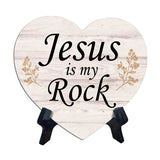 Reflective Religious Quote Signs Heart Table Sign with Acrylic Stand (6x5")
