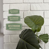 Fancy Plus Restroom (Left Arrow) Wall or Door Sign | Business and Workplace Bathroom Signage