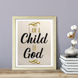 Designs ByLITA I Am A Child Of God, Wall Print Art | Religious Home Decor (Unframed or Framed)