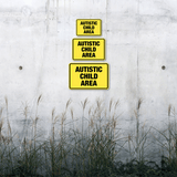 Classic Framed Plus Autistic Child Area Wall or Door Sign | Children Safety Sign