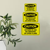 Classic Framed Plus Caution Oxygen In Use No Smoking Or Open Flame Door or Wall Sign | Warning Signage