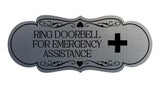 Signs ByLITA Designer Ring Doorbell for Emergency Assistance Wall or Door Sign
