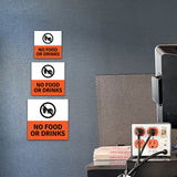Square Plus No Food or Drinks Wall or Door Sign | Workplace Health and Hygiene