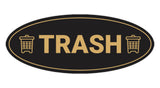 Signs ByLITA Oval Trash Sign - Laser-Engraved Lettering | Durable ABS Plastic | Vibrant Colors | Powerful Foam Tape