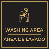 Signs ByLITA Square Washing Area Door or Wall Sign | Spanish Bilingual Business And Office Signs