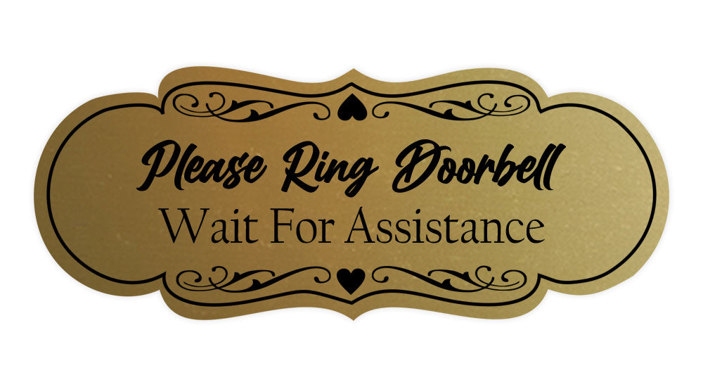Signs ByLITA Designer Please Ring Doorbell Wait For Assistance Wall or Door Sign