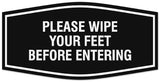 Signs ByLITA Fancy Please wipe your feet before entering Sign - Laser-Engraved Lettering | Durable ABS Plastic | Vibrant Colors | Powerful Foam Tape Wall or Door Sign