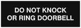 Signs ByLITA Basic Do not knock or ring doorbell Sign - Laser-Engraved Lettering | Durable ABS Plastic | Vibrant Colors | Powerful Foam Tape