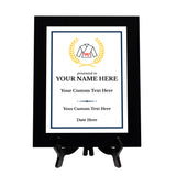 Karate Customizable Black Frame Wooden Award Plaque | Easel Mount Option | Achievement and Recognition Personalizable Plaques