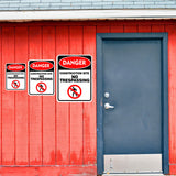 Portrait Round Plus Danger Construction Site No Trespassing Wall or Door Sign | Health And Safety Signage