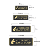 Standard Plus Multi-Faith Prayer Room Wall or Door Sign | Religious Worship Signage