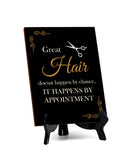 Hairdressers and Stylists 6 x 8" Table Signs | Easy Installation | Front Desk Decorative Hair Style Signs