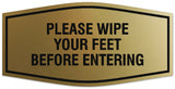 Signs ByLITA Fancy Please wipe your feet before entering Sign - Laser-Engraved Lettering | Durable ABS Plastic | Vibrant Colors | Powerful Foam Tape Wall or Door Sign