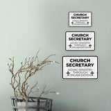 Classic Framed Plus Church Secretary – Aiding Ministry Through Organization Door or Wall Sign | Church and Place of Worship Signs