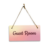 Guest Room 5x10 Hanging Plus Wall or Door Sign | Rustic Twine | Range of Vibrant Decor Styles | Room Signs For Home and Business