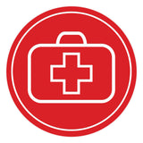 Signs ByLITA Circle First Aid Graphic Door or Wall Sign | Easy Installation | Durable Construction | Promote Health And Safety | Caution Warning Sign for Home, Business and Office Spaces