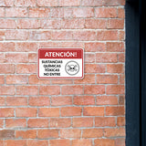 Classic Framed Plus Atención Sustancias Químicas Tóxicas No entre Door or Wall Sign | Business Warning Signage