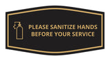 Signs ByLITA Fancy Please Sanitize Hands Before Your Service Easy Installation | Durable Construction | Barbers | Grooming and Styling | Hair Wall or Door Sign