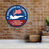 Circle Plus Defenders of Liberty: Honoring U.S. Military Veterans Door or Wall Sign Honor Veterans with Military Signs | US Pride | Veteran Gratitude and Discount Signs