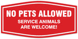 Signs ByLITA Fancy No pets allowed service animals are welcome Sign - Laser-Engraved Lettering | Durable ABS Plastic | Vibrant Colors | Powerful Foam Tape Wall or Door Sign