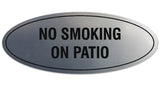 Signs ByLITA Oval NO SMOKING ON PATIO Sign - Laser-Engraved Lettering | Durable ABS Plastic | Vibrant Colors | Powerful Foam Tape