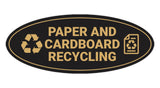 Signs ByLITA Oval Paper and cardboard recycling Sign - Laser-Engraved Lettering | Durable ABS Plastic | Vibrant Colors | Powerful Foam Tape