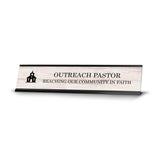 Church Leader Role and Titles 2 x 10" Desk Sign with Aluminium Frame