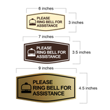 Fancy Please Ring Bell for Assistance (Bell) Wall or Door Sign