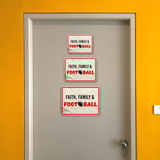 Classic Framed Plus Faith, Family & Football Door or Wall Sign | Funny Home Decor
