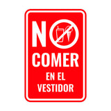 Portrait Round Plus No comer en el vestidor Wall or Door Sign | Spanish Dressing Room Retailer Signage