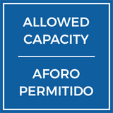 Signs ByLITA Square Allowed Capacity Door or Wall Sign | Spanish Bilingual Business And Office Signs