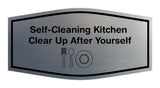 Signs ByLITA Fancy Self-Cleaning Kitchen Clear Up After Yourself Vector Sign - Kitchen Signs | Durable Material | Cleaning Reminder | Easy Installation Wall or Door Sign