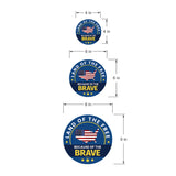 Circle Plus Land of the Free Because of the Brave Door or Wall Sign Honor Veterans with Military Signs | US Pride | Veteran Gratitude and Discount Signs
