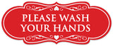 Signs ByLITA Designer Please Wash Your Hands Sign - Easy Installation | Durable Wall or Door Sign