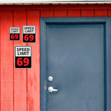 Portrait Round Plus Speed Limit 69 Wall or Door Sign | Funny Naughty Decor