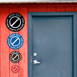 Signs ByLITA Circle Keep Out Nothing Worth Stealing Here Wall or Door Sign