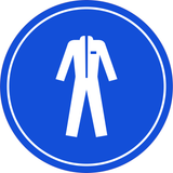 Circle Plus Overalls Required Wall or Door Sign | Easy Installation | Health & Safety Signage