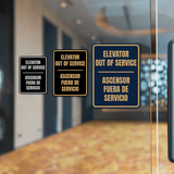 Signs ByLITA Portrait Round Elevator Out Of Service Door or Wall Sign | Spanish Bilingual Business Signs