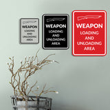 Signs ByLITA Portrait Round Weapon Loading And Unloading Area Door or Wall Sign | Gun Range Safety Warning Signs