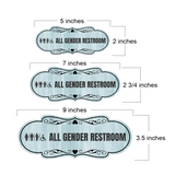 Designer Plus All Gender Restroom Wall or Door Sign Easy Installation | Business & Public Bathroom Signs