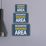 Classic Framed Plus Designated Smoking Area Door or Wall Sign | Warning Signage