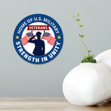 Circle Plus Home of U.S. Military Veterans: Strength in Unity Door or Wall Sign Honor Veterans with Military Signs | US Pride | Veteran Gratitude and Discount Signs