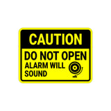 Classic Framed Plus Caution Do Not Open Alarm Will Sound Door or Wall Sign | Safety Signage