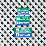 Classic Framed Plus Gas Mains Shut Off Valve Keep Clear Wall or Door Sign | Health & Safety Warning Signage