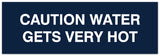 Signs ByLITA Basic Caution Water Gets Very Hot Sign - Laser-Engraved Lettering | Durable ABS Plastic | Vibrant Colors | Powerful Foam Tape