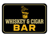 Classic Framed Plus Whiskey & Cigar Bar Wall or Door Sign | Funny Home Decor