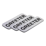 Greeter 1 x 3" Name Tag, (3 Pack)