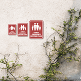 Portrait Round Plus Family Emergency Meeting Place Wall or Door Sign | Home Safety Sign
