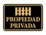 Signs ByLITA Classic Framed Propiedad Privada Graphic Spanish Security Wall or Door Sign