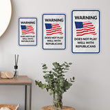 Portrait Round Plus Warning Does Not Play Well With Republicans Door or Wall Sign